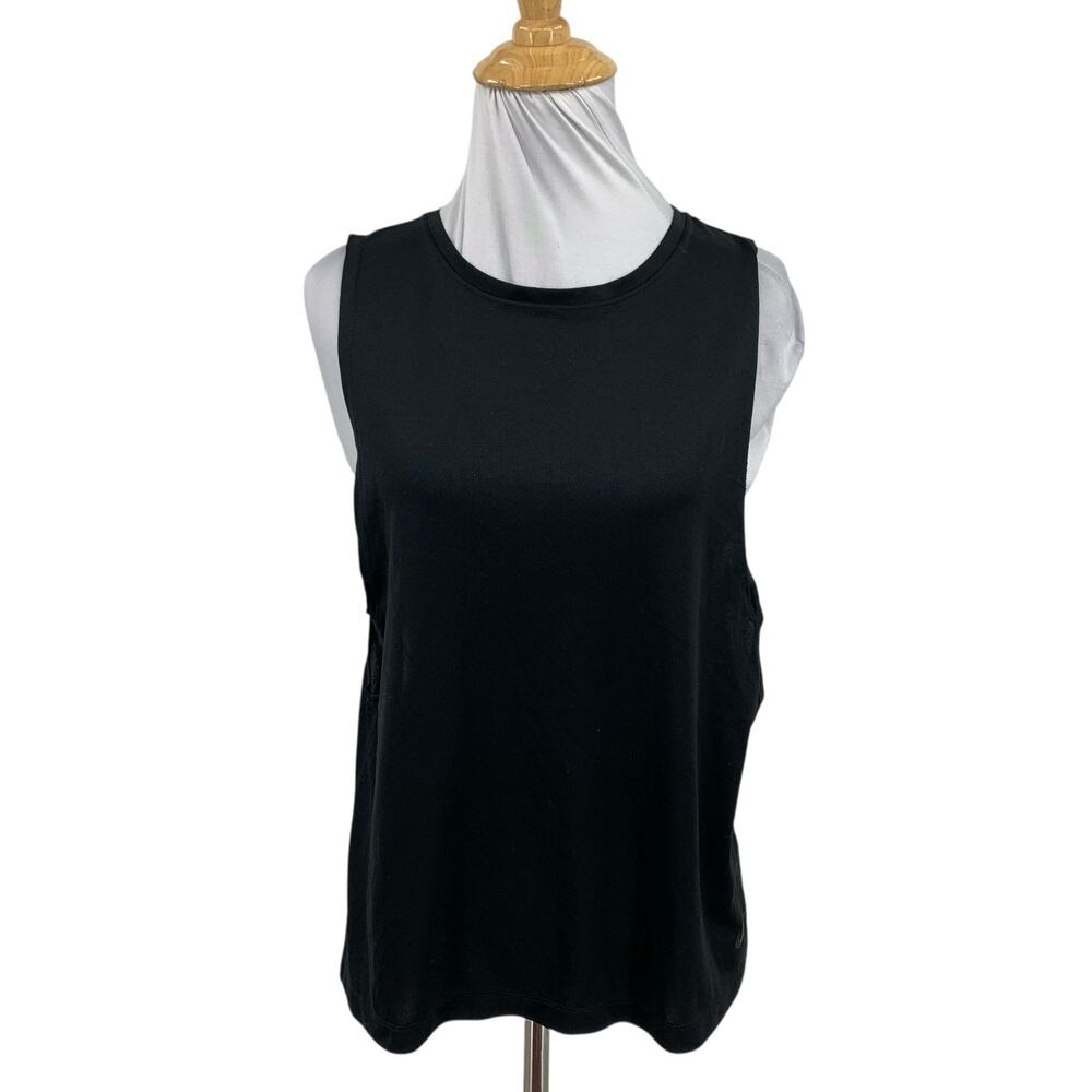 Nike Tank Top Womens M Medium Black Elastika Biker Dri Fit Loose Cutout Sides